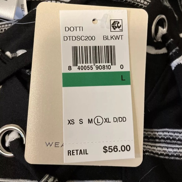 $56 Dotti Dahlia Stripe Lace-Up Front Tank Dress Cover-Up Size Large & small - Picture 4 of 4